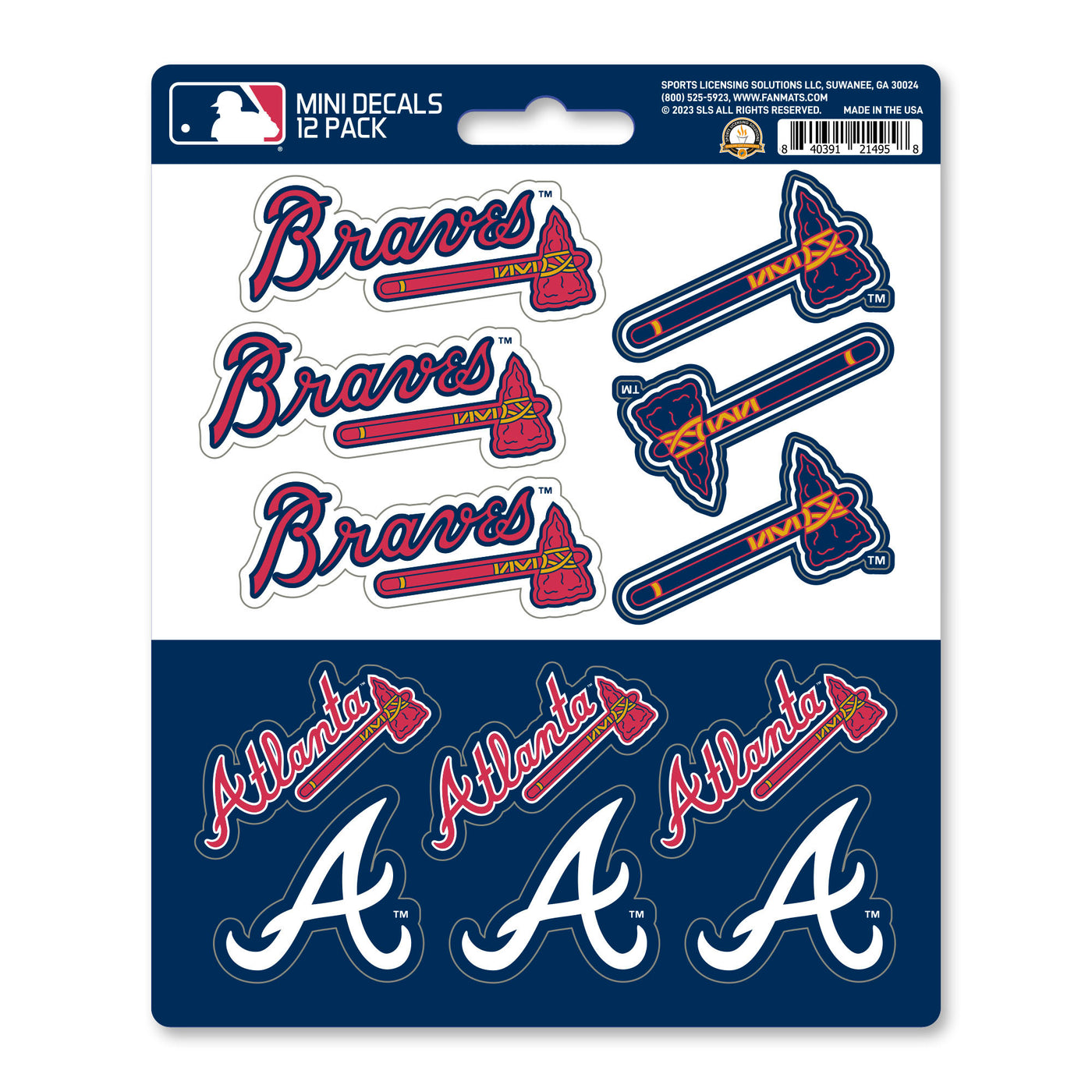 MLB - Atlanta Braves Mini Decal 12-pk