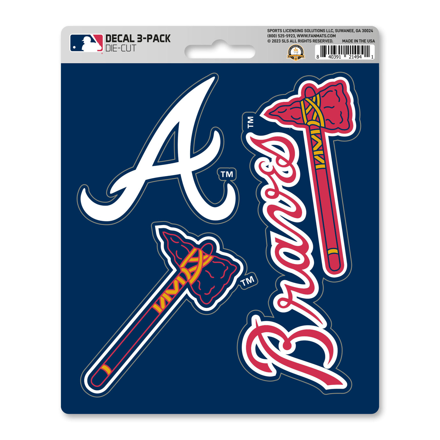 MLB - Atlanta Braves Decal 3-pk