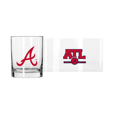 Atlanta Braves 14oz Letterman Rocks Glass