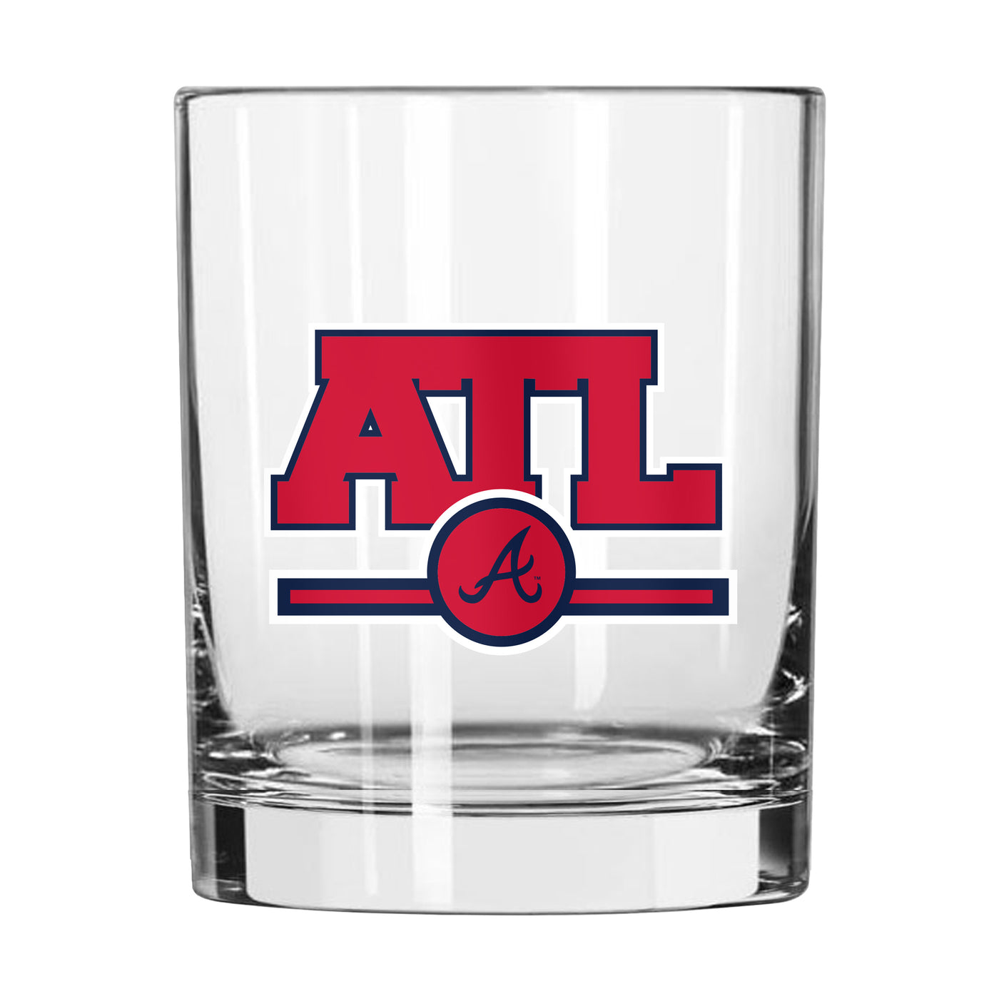 Atlanta Braves 14oz Letterman Rocks Glass