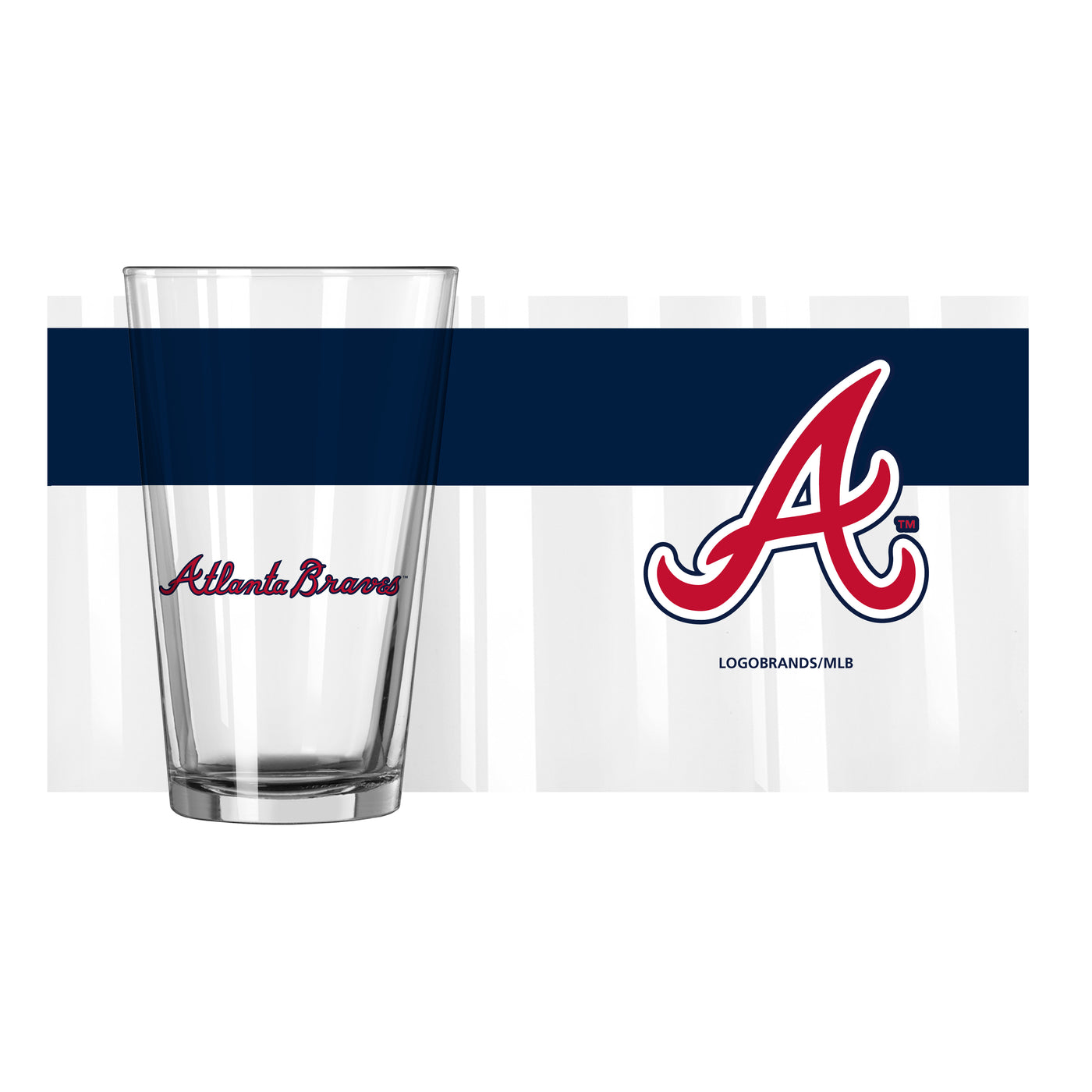 Atlanta Braves 16oz Colorblock Pint Glass