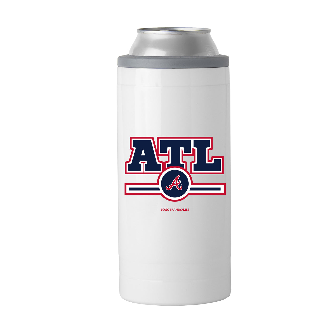 Atlanta Braves Letterman 12 oz Slim Can Coolie