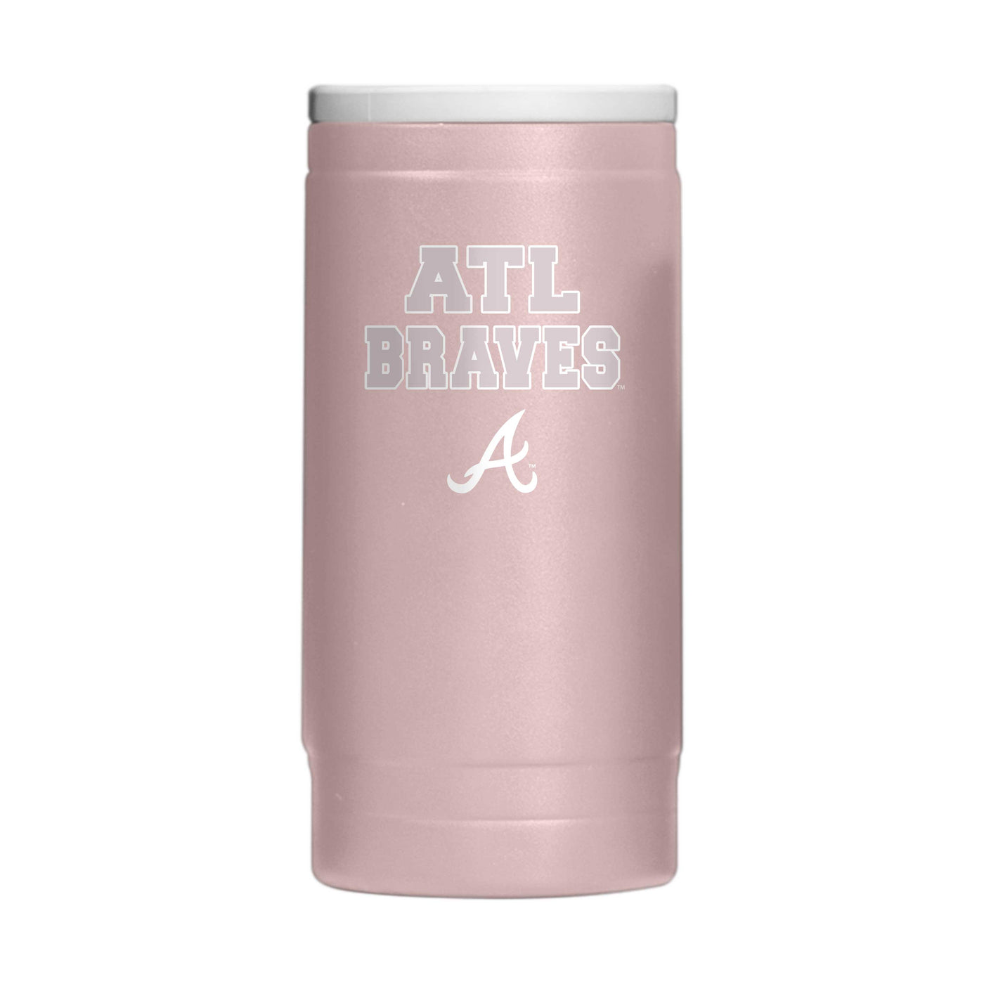 Atlanta Braves  Stencil Powder Coat Slim Can Coolie