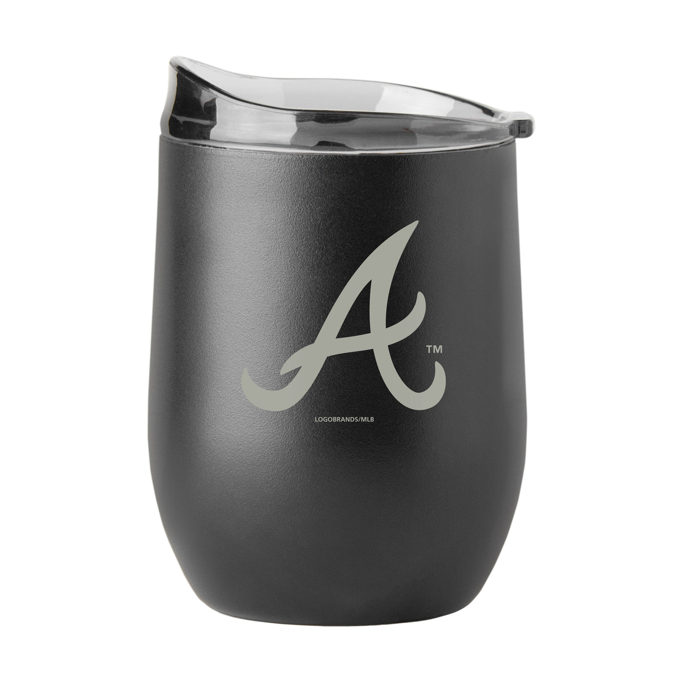 Atlanta Braves GunMetal 16oz Black Powder Curved Beverage