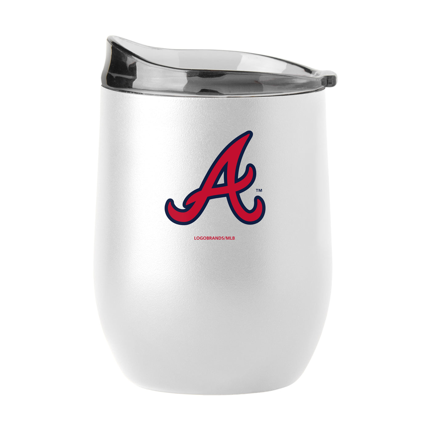 Atlanta Braves 16oz Swagger White Powder Coat Curved Beverage