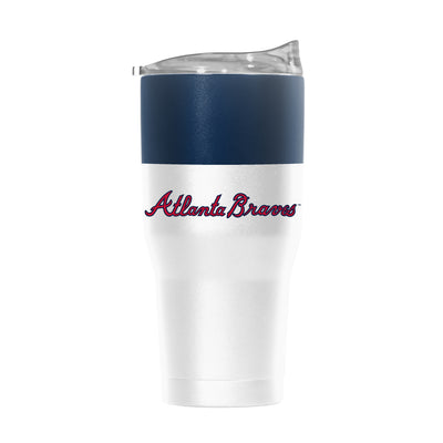 Atlanta Braves 30oz Colorblock White Powder Coat Tumbler