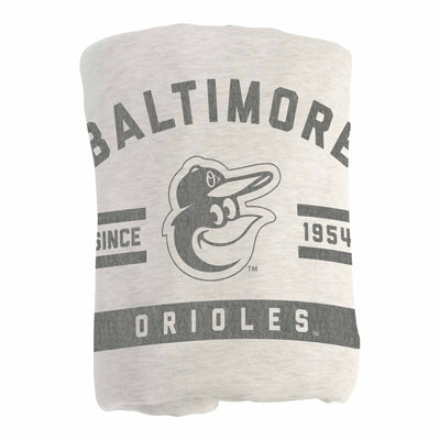 Baltimore Orioles Oatmeal Sweatshirt Blanket - Logo Brands