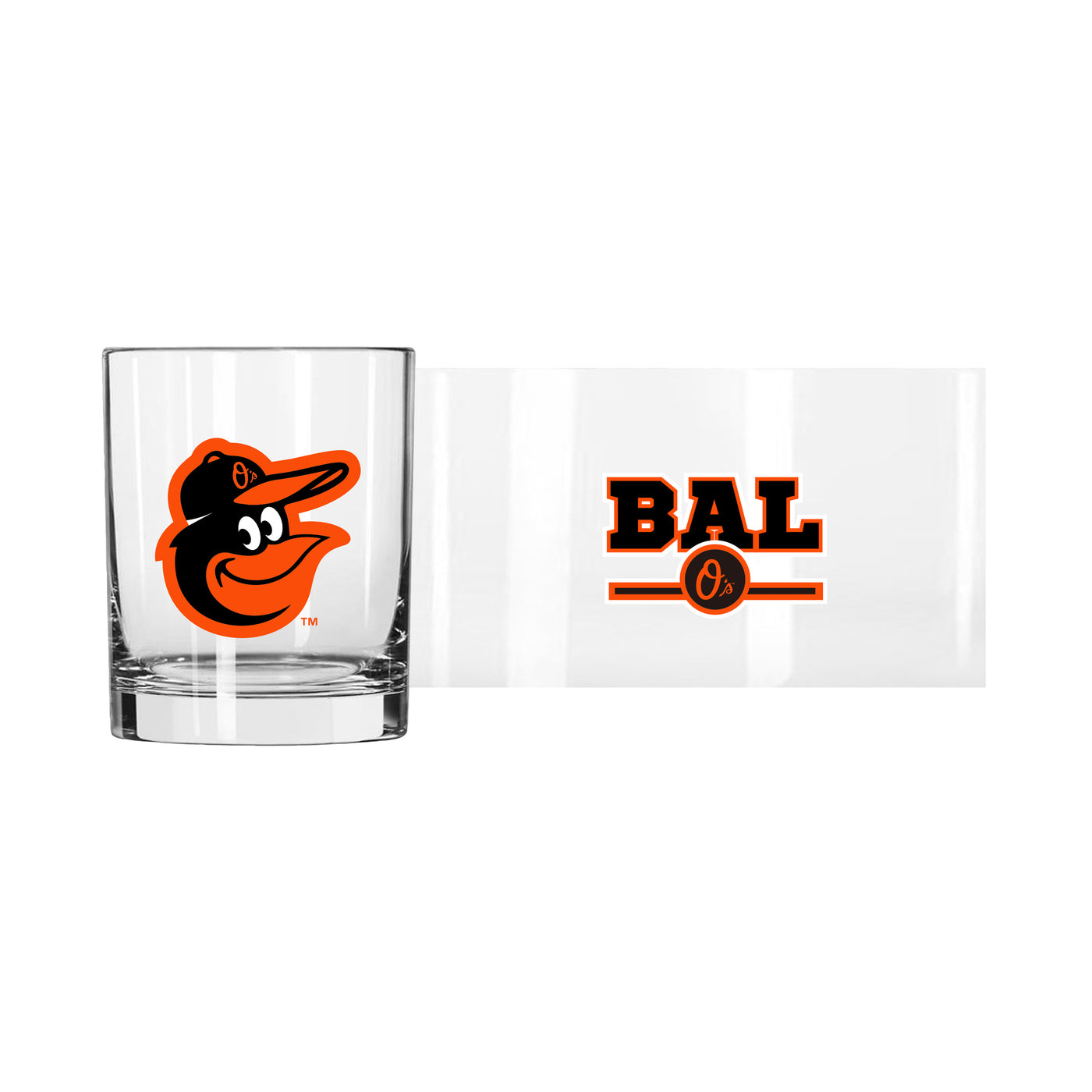 Baltimore Orioles 14oz Letterman Rocks Glass