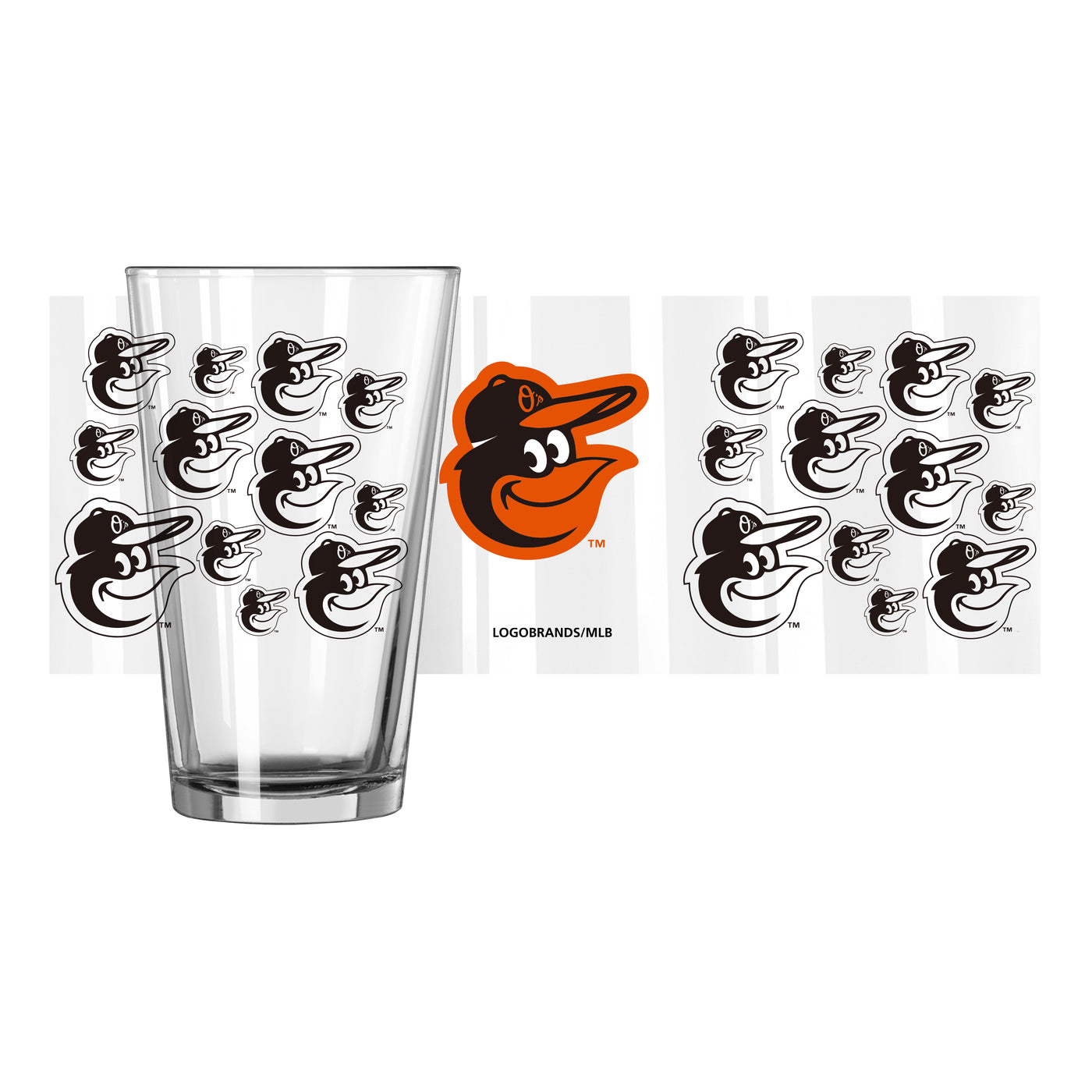 Baltimore Orioles 16oz Scatter Pint Glass