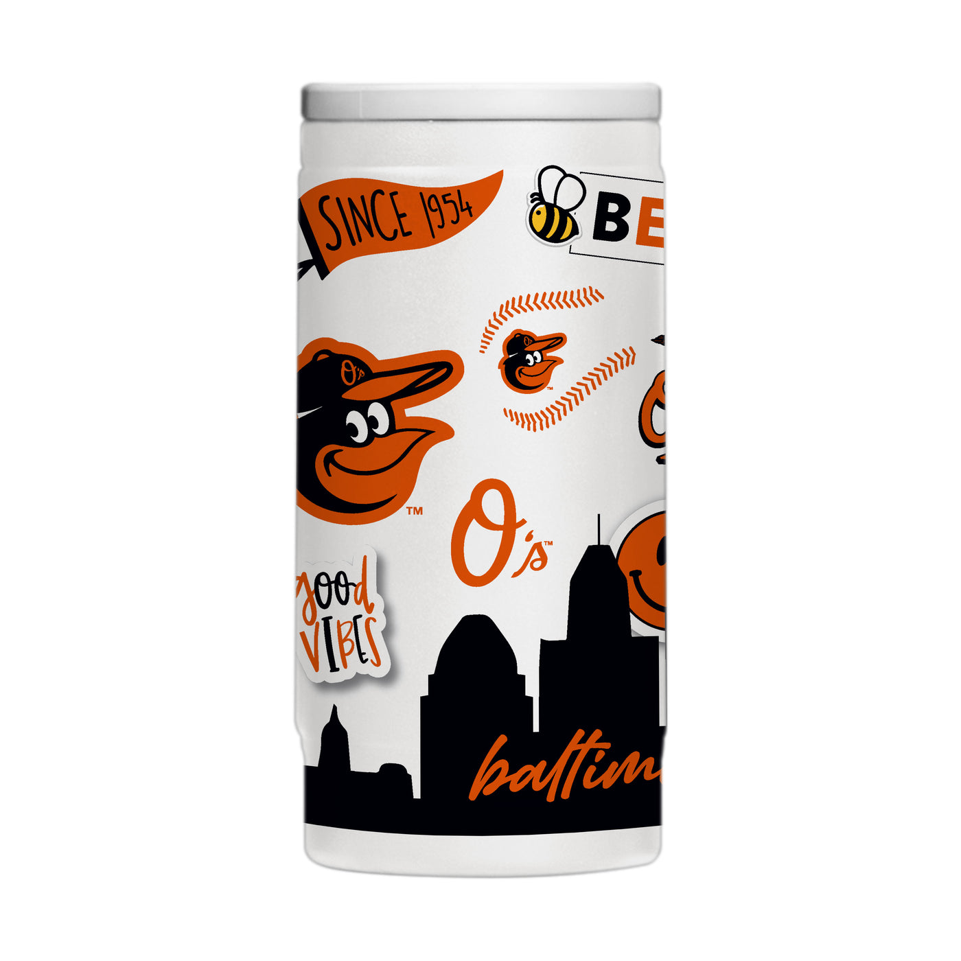 Baltimore Orioles 12oz Native Powdercoat SlimCan Coolie