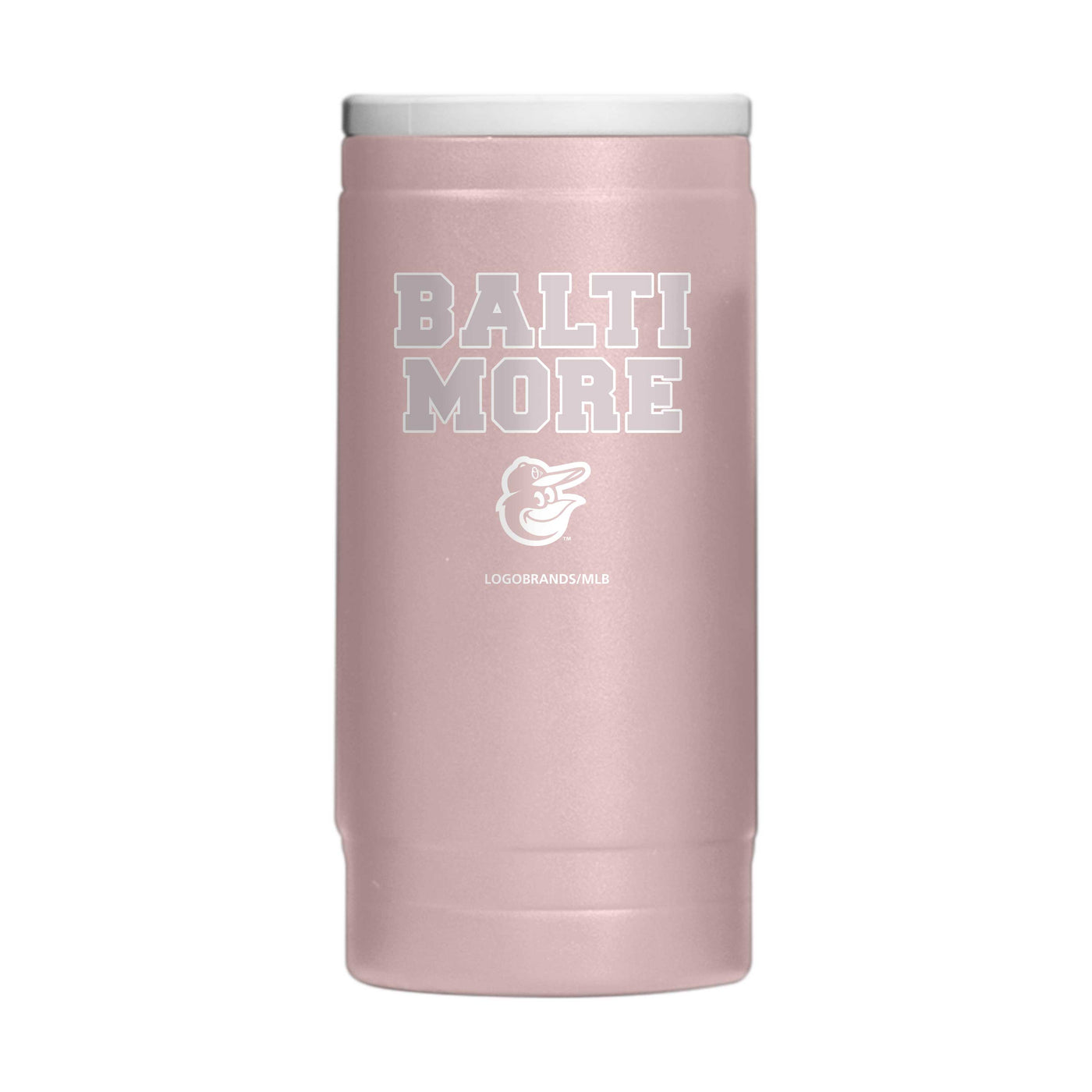 Baltimore Orioles  Stencil Powder Coat Slim Can Coolie