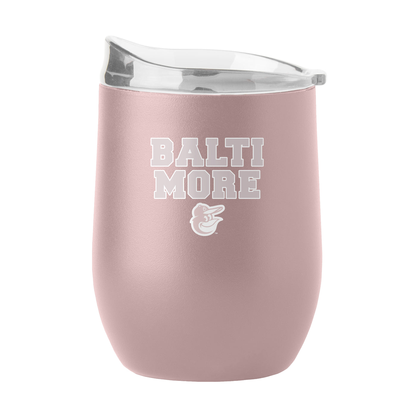 Baltimore Orioles 16oz Stencil Powder Coat Curved Beverage