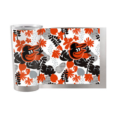 Baltimore Orioles 20oz Floral Stainless Steel Tumbler