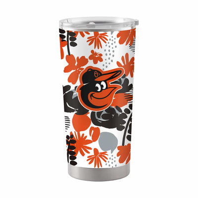 Baltimore Orioles 20oz Floral Stainless Steel Tumbler