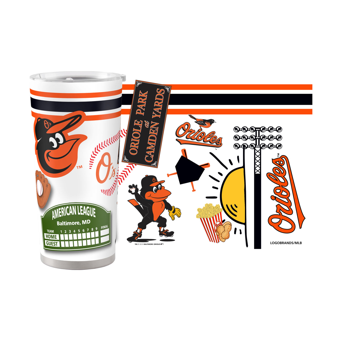 Baltimore Orioles 20oz Native Stainless Steel Tumbler
