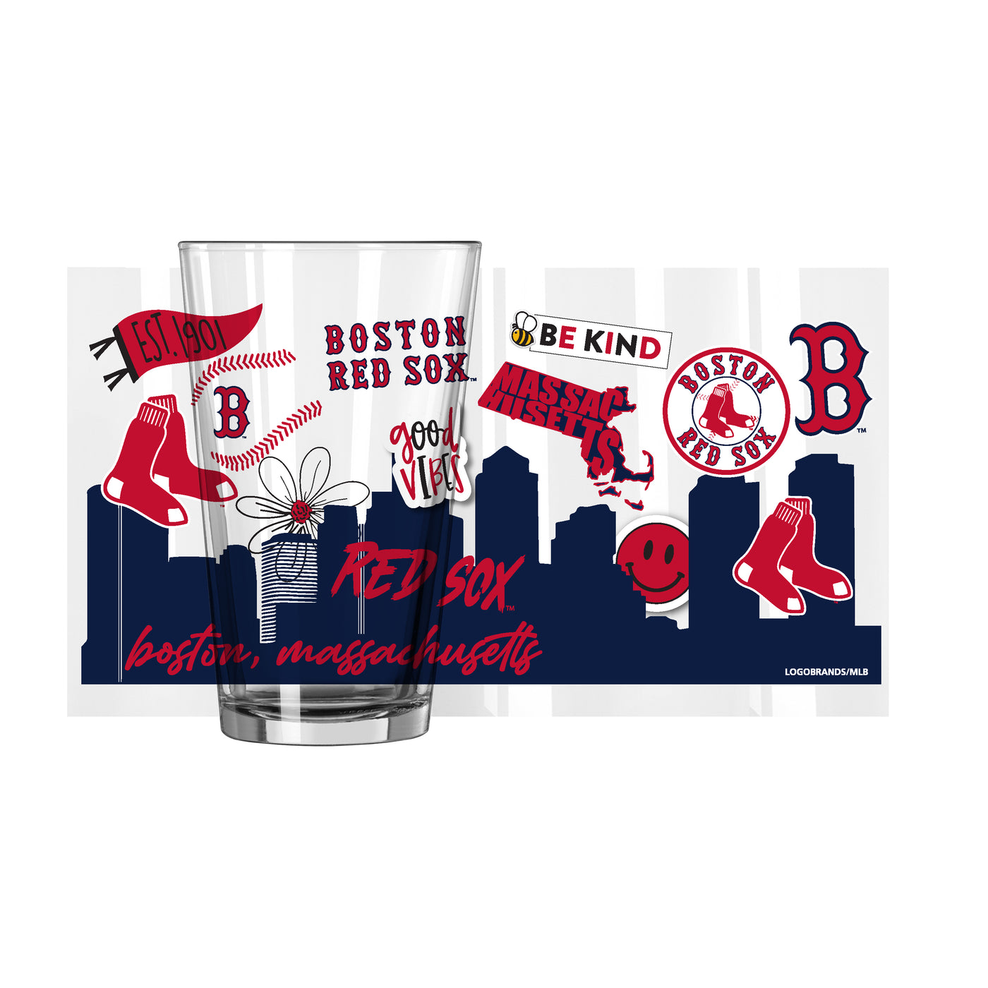 Boston Red Sox 16oz Native Pint Glass