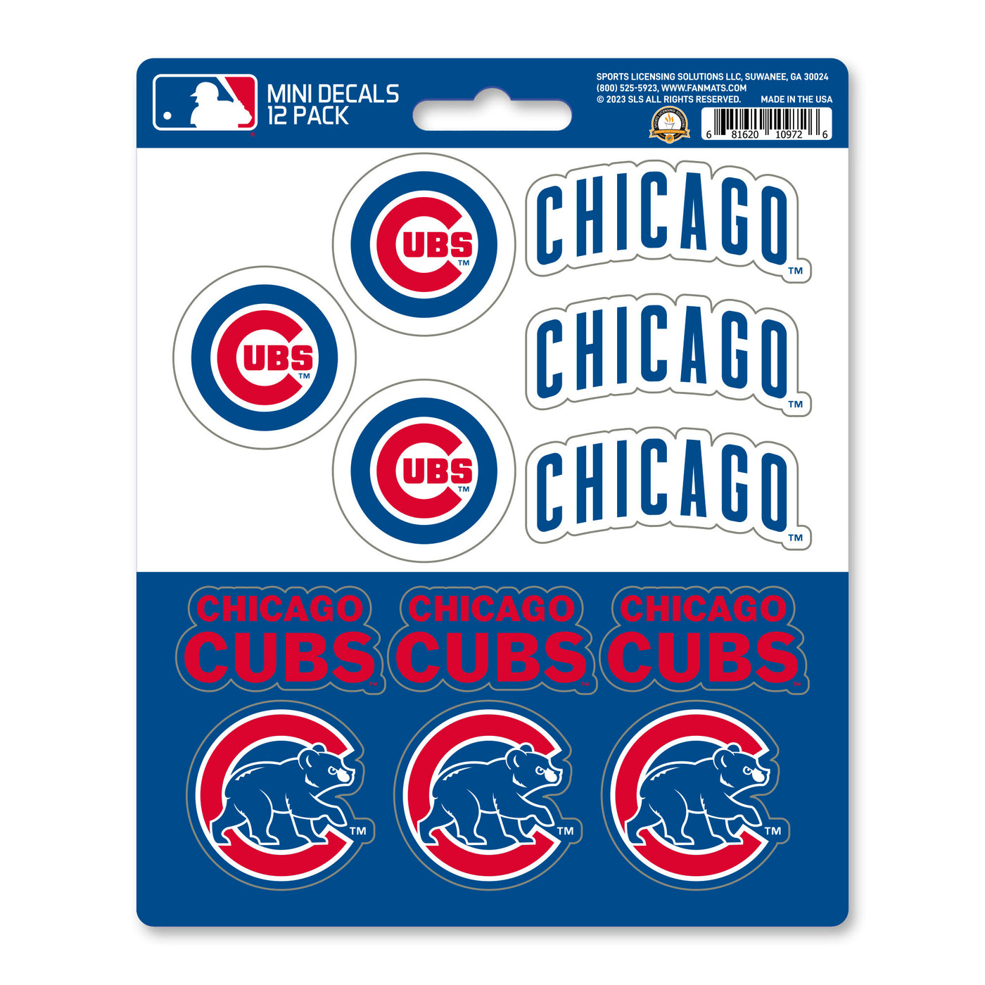 MLB - Chicago Cubs Mini Decal 12-pk