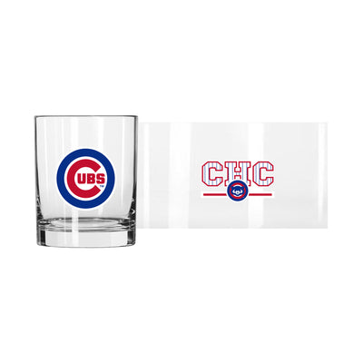 Chicago Cubs 14oz Letterman Rocks Glass