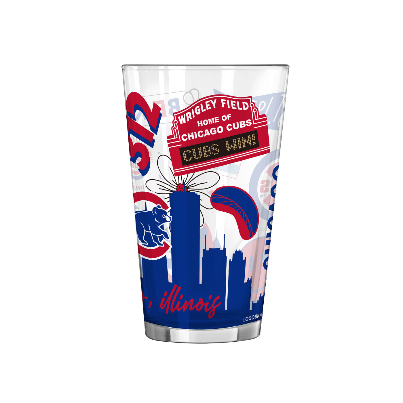 Chicago Cubs 16oz Native Pint Glass