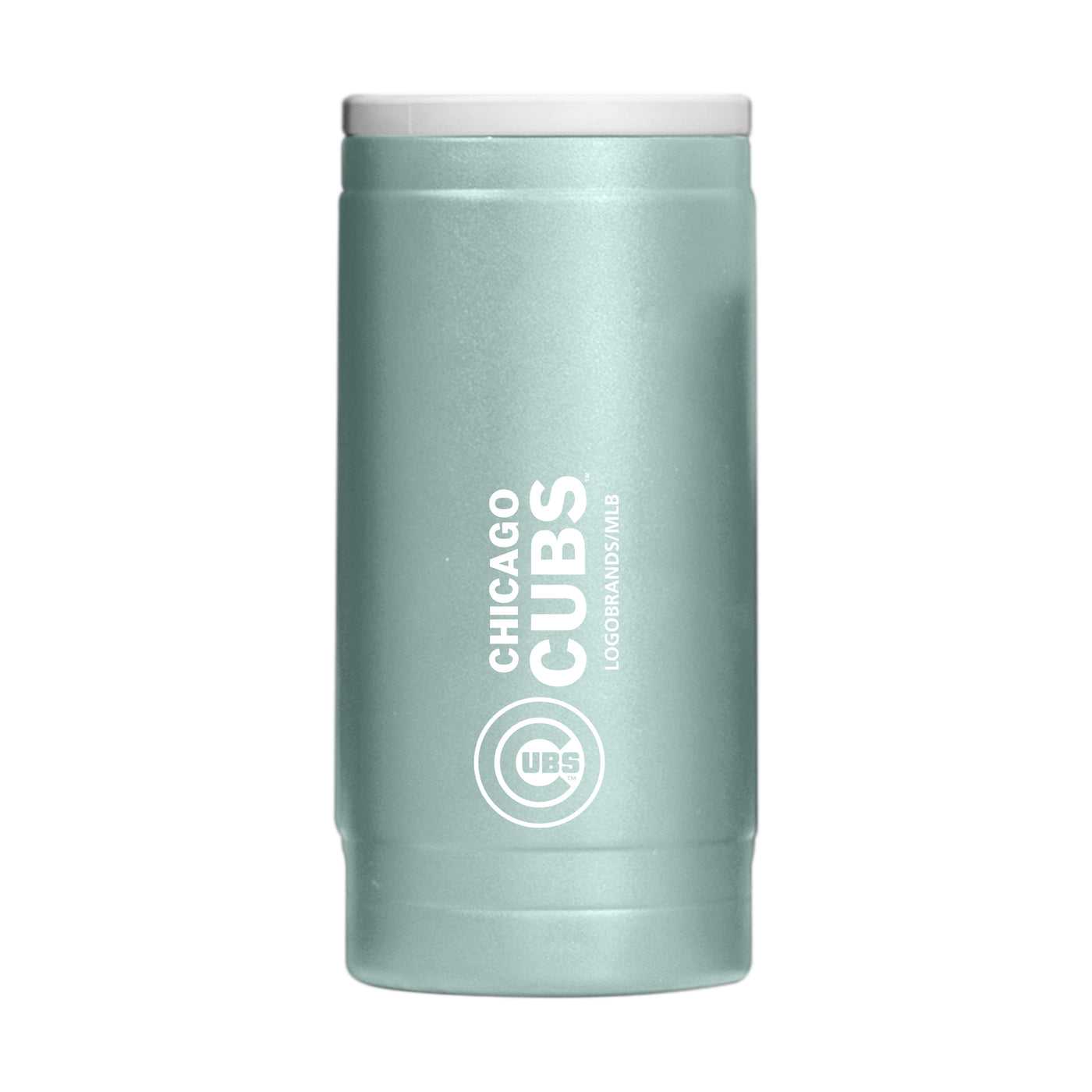 Chicago Cubs Vertical Powder Coat Slim Can Coolie