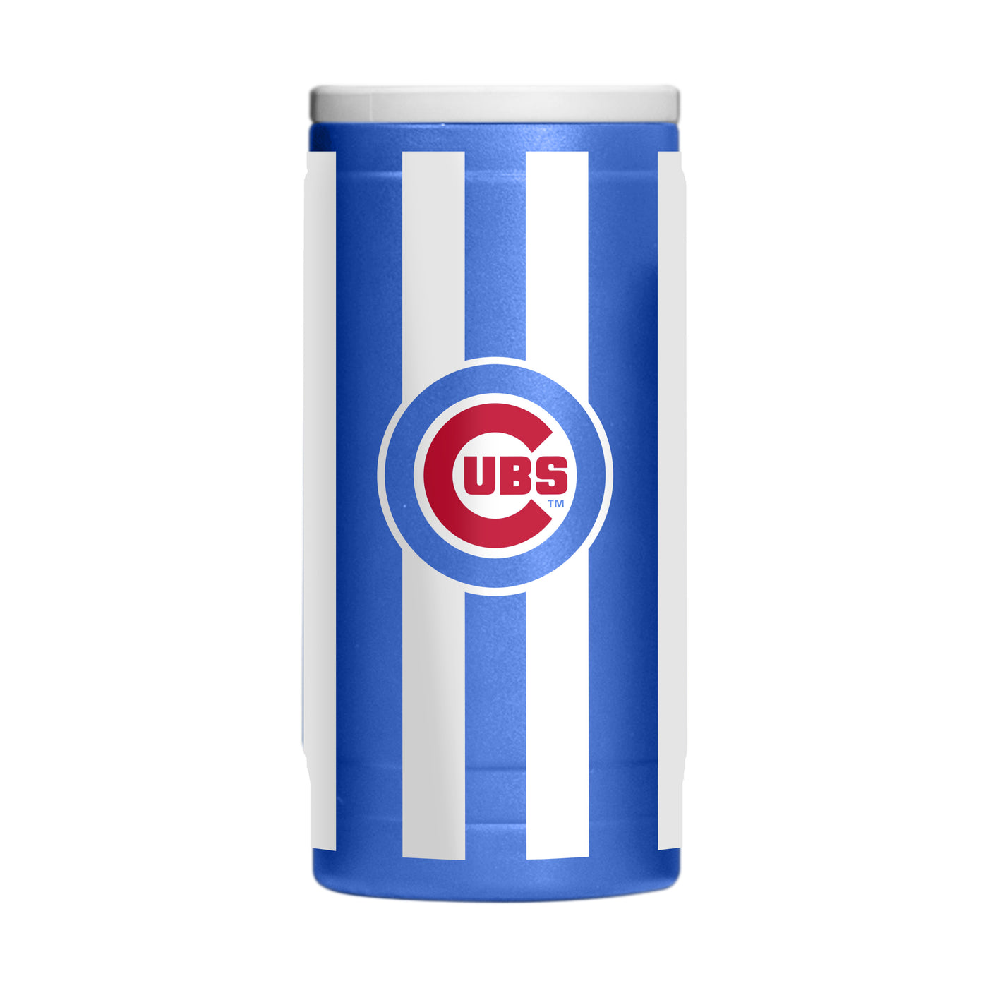 Chicago Cubs 12oz Striped Powdercoat SlimCan Coolie