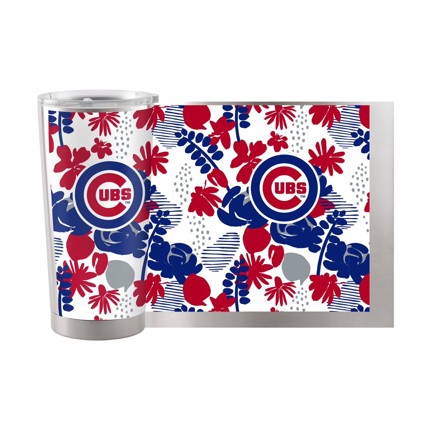 Chicago Cubs 20oz Floral Stainless Steel Tumbler