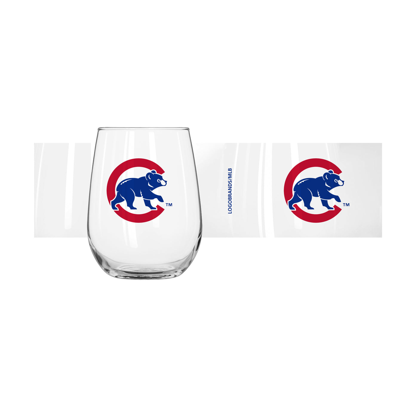 Chicago Cubs Walking Bear 16oz Glass Curved Beverage