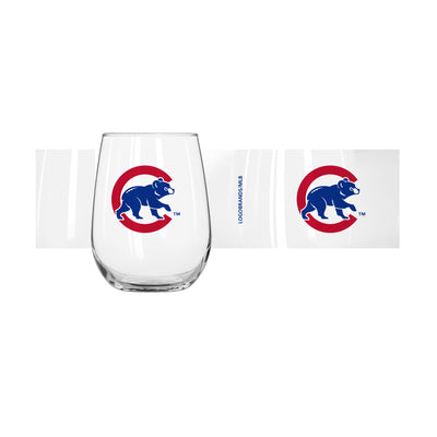Chicago Cubs Walking Bear 16oz Glass Curved Beverage