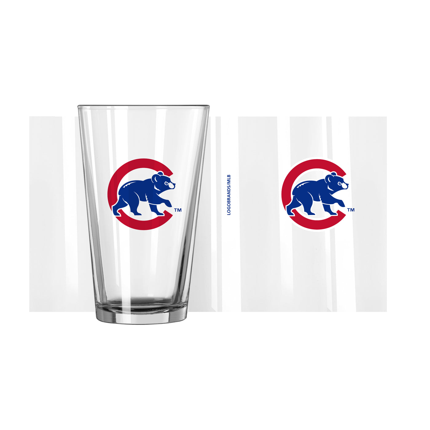 Chicago Cubs Walking Bear 16oz Pint Glass