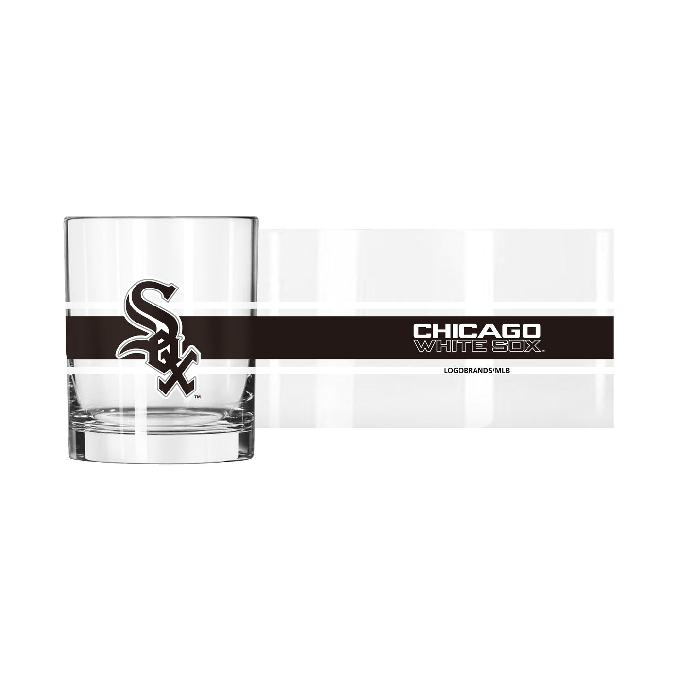 Chicago White Sox 14oz Stripe Rocks Glass