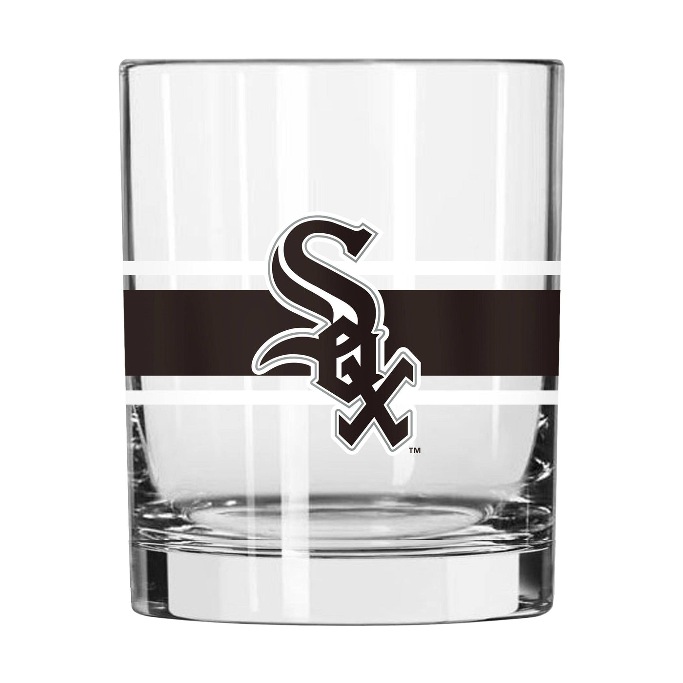 Chicago White Sox 14oz Stripe Rocks Glass