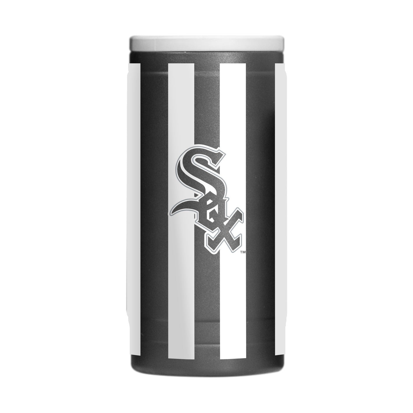 Chicago White Sox 12oz Striped Powdercoat SlimCan Coolie