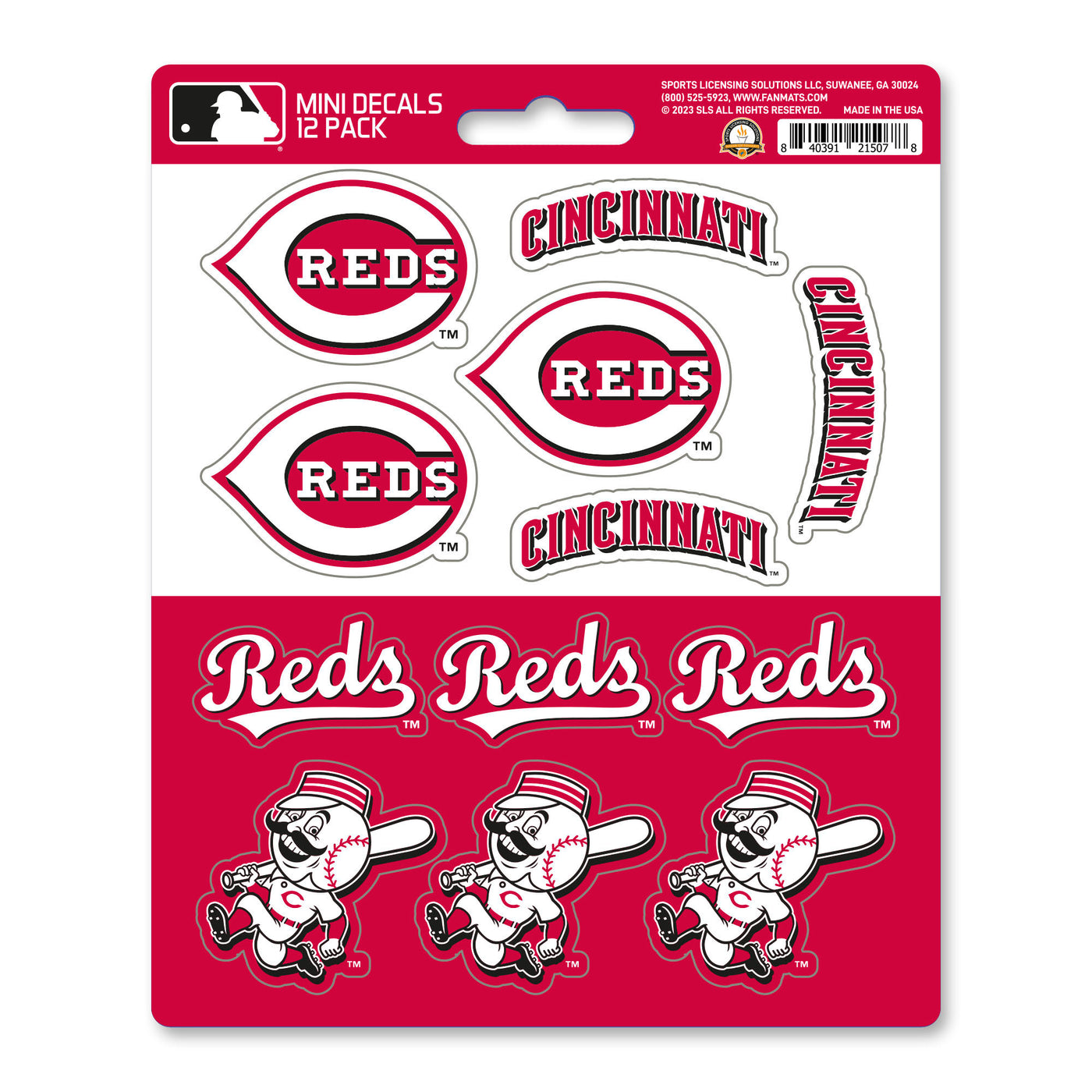 MLB - Cincinnati Reds Mini Decal 12-pk