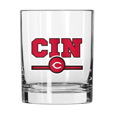 Cincinnati Reds 14oz Letterman Rocks Glass