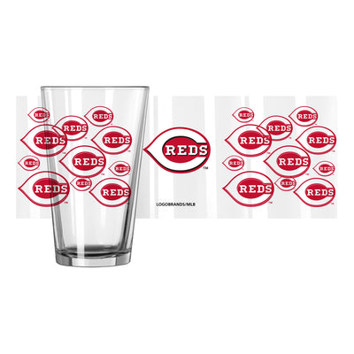 Cincinnati Reds 16oz Scatter Pint Glass - Logo Brands
