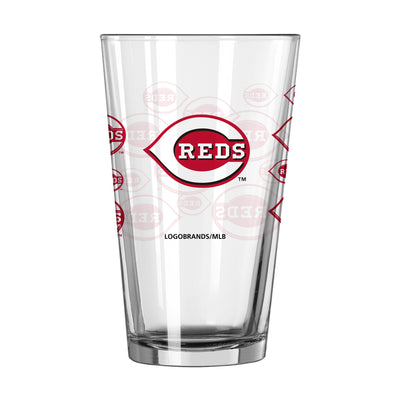 Cincinnati Reds 16oz Scatter Pint Glass - Logo Brands