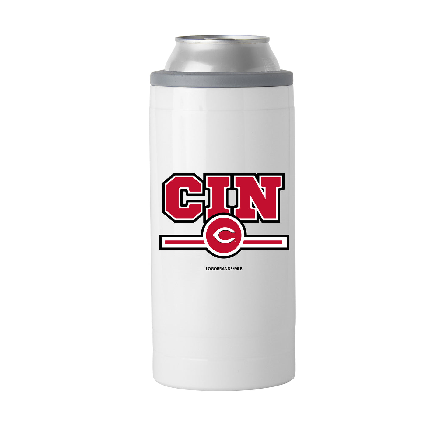 Cincinnati Reds Letterman 12 oz Slim Can Coolie