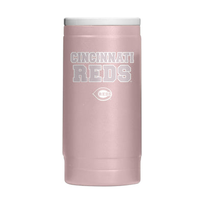 Cincinnati Reds  Stencil Powder Coat Slim Can Coolie