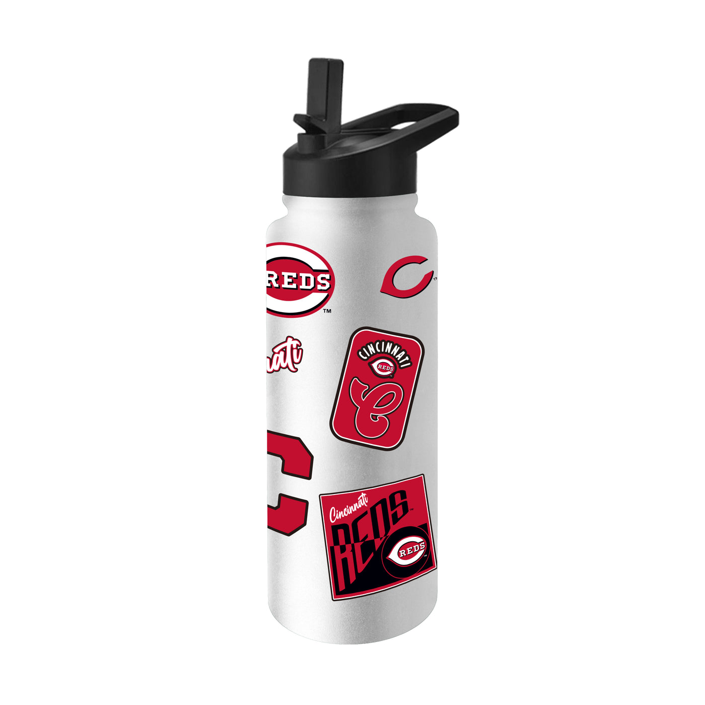 Cincinnati Reds 34oz White Dreamweave Quencher Bottle