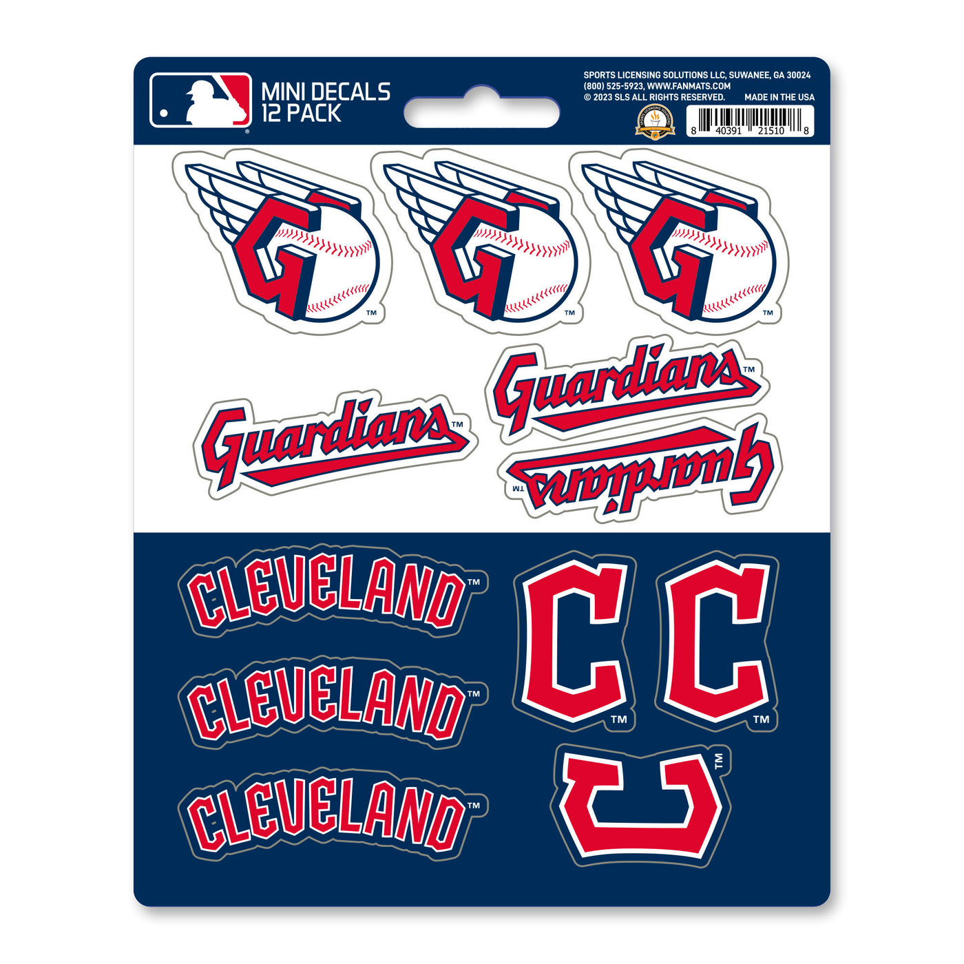 MLB - Cleveland Guardians Mini Decal 12-pk