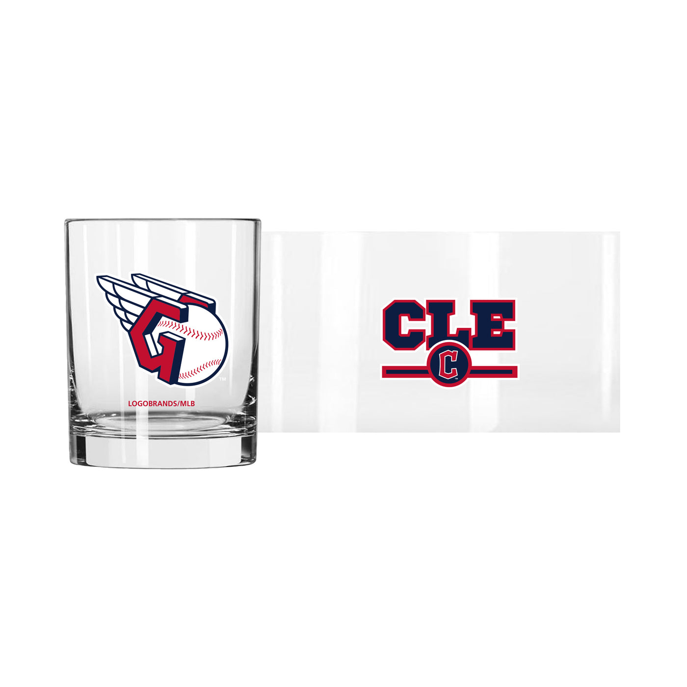 Cleveland Guardians 14oz Letterman Rocks Glass