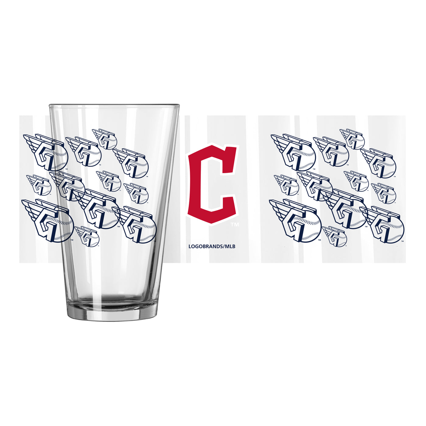 Cleveland Guardians 16oz Scatter Pint Glass