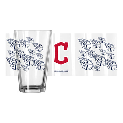 Cleveland Guardians 16oz Scatter Pint Glass