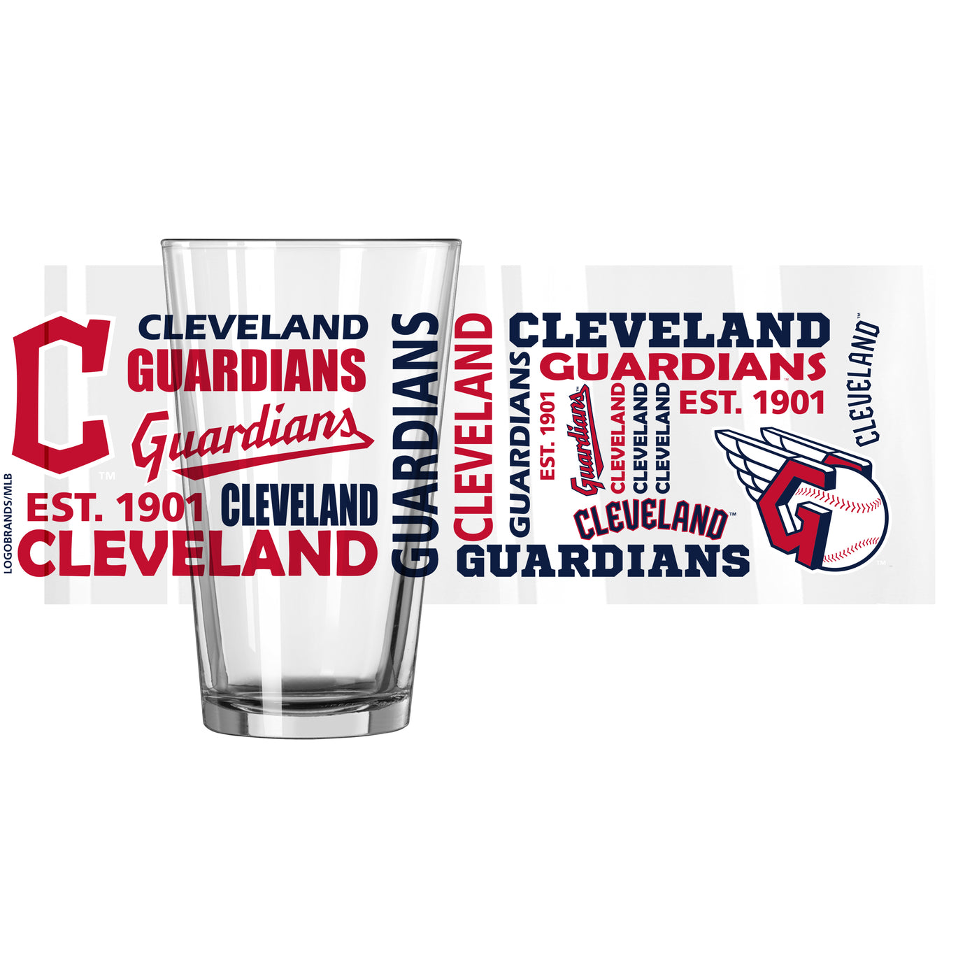 Cleveland Guardians 16oz Hero Pint Glass