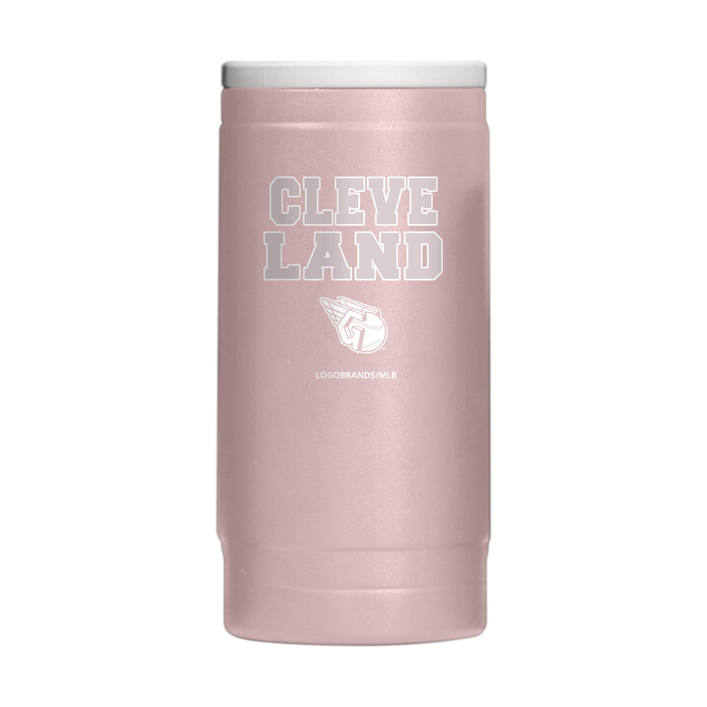 Cleveland Guardians Stencil Powder Coat Slim Can Coolie