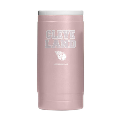 Cleveland Guardians Stencil Powder Coat Slim Can Coolie