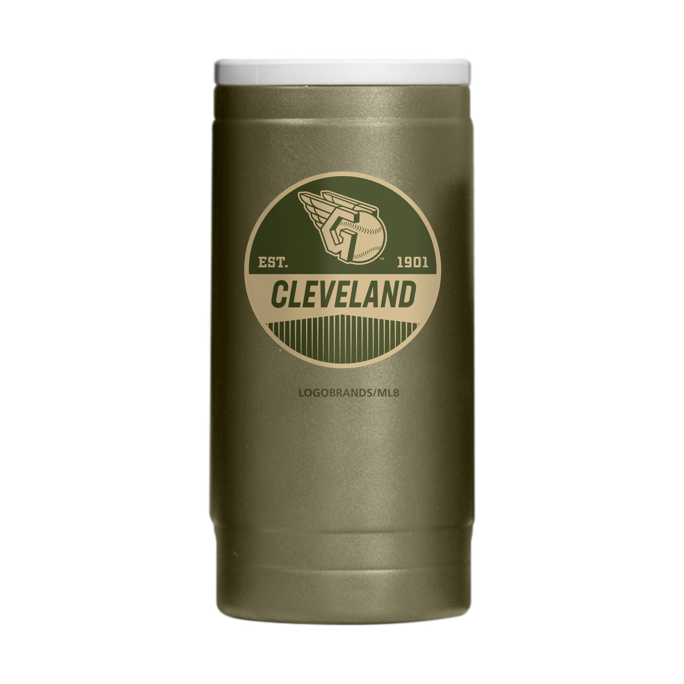 Cleveland Guardians Badge Powder Coat Slim Can Coolie