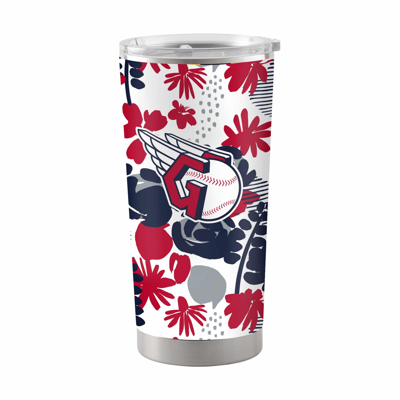 Cleveland Guardians 20oz Floral Stainless Steel Tumbler