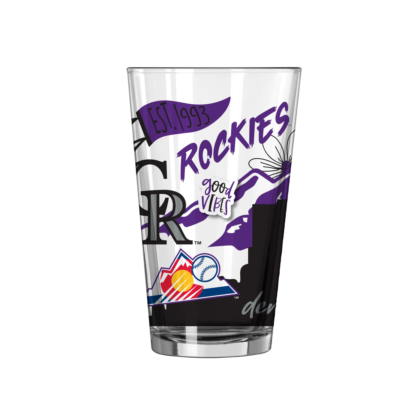 Colorado Rockies 16oz Native Pint Glass