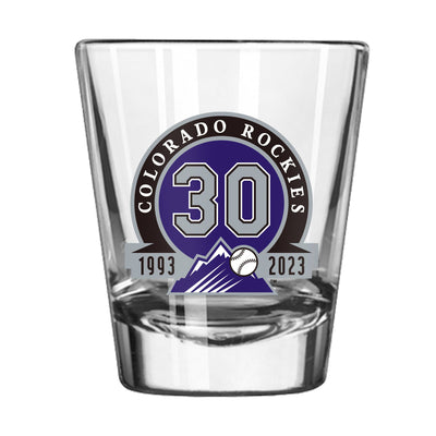 Colorado Rockies 30th Anniversary 2oz Shot Glass